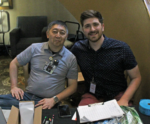 Johnny Wu and Nick Mulbach at the registration desk